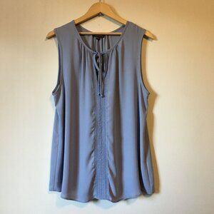 Vintage Y2K Le Château Pale Lavender Tie-Up Crochet Lace Tank Size XL